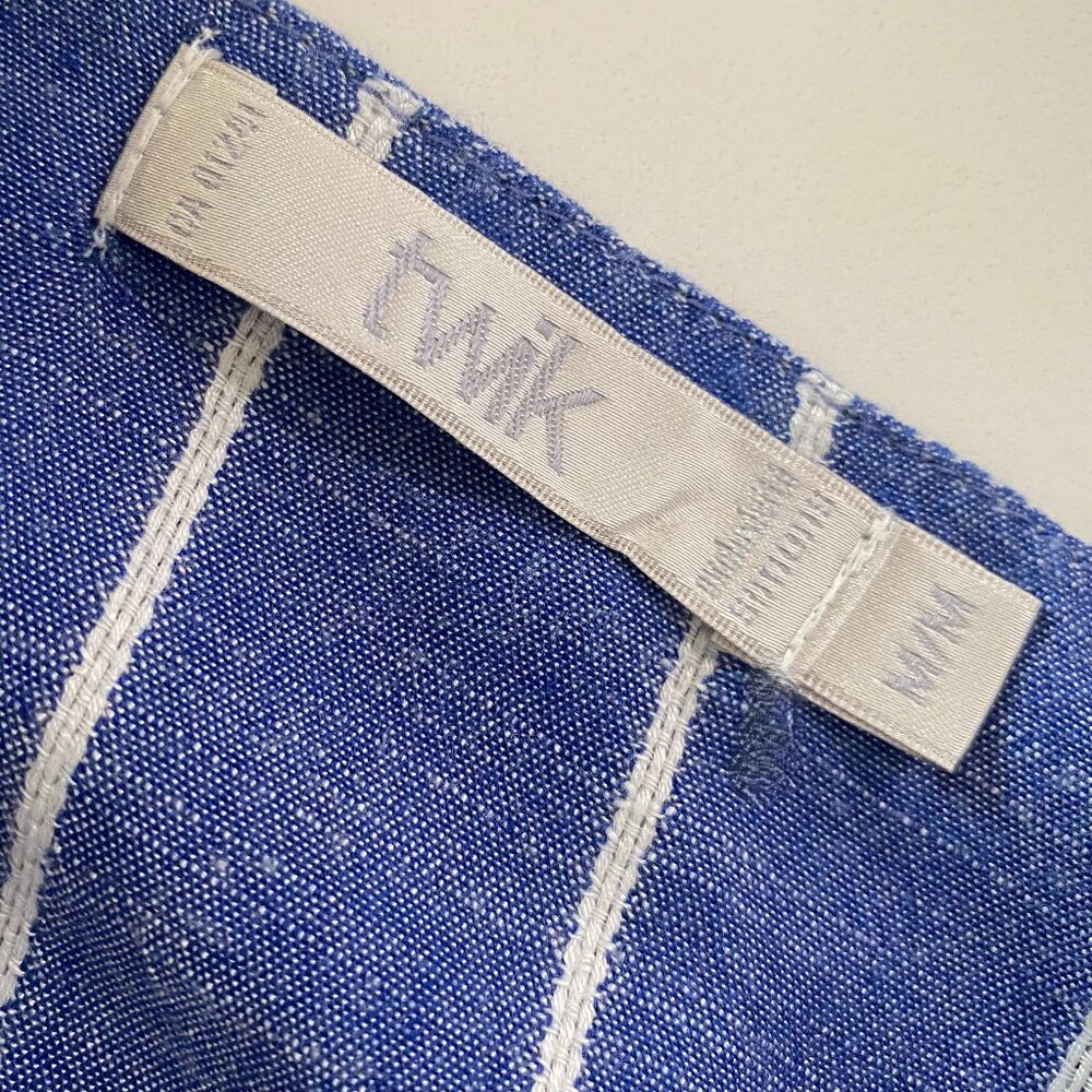 WOMEN’S TWIK BLUE & WHITE STRIPE MIDI DRESS - Picture 8 of 9